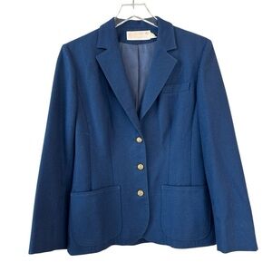 Vintage Pendleton 100% Virgin Wool Navy Blazer